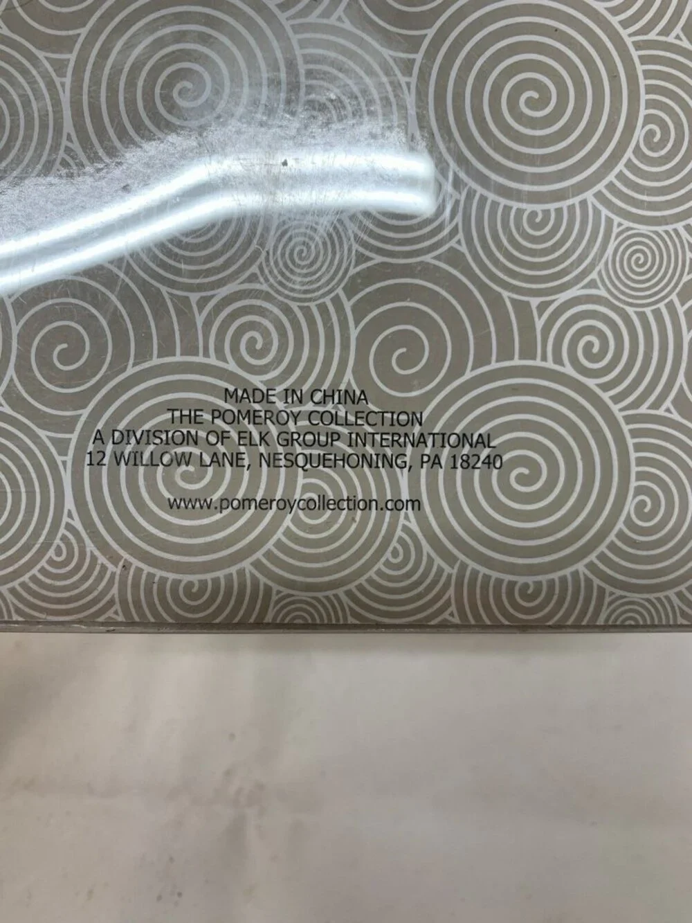 NIB San Miguel Frosted Gray Glass Vase Reed Diffuser Silver Medallion Charm